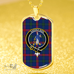 ScottishPlaid Montgomery Modern Clan Tartan Dog Tag Necklace - Crest Classic Scottish Plaid Tartan Plaid