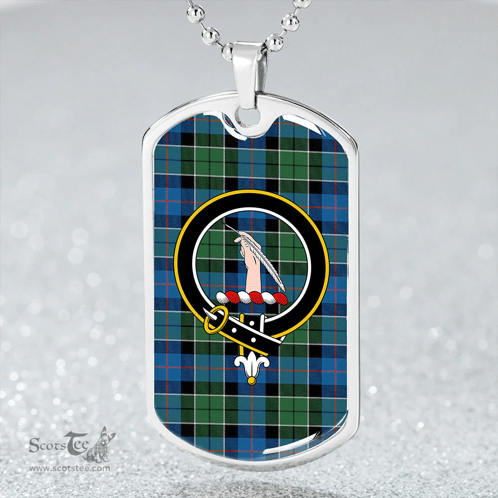 ScottishPlaid Syme Ancient Clan Tartan Dog Tag Necklace - Crest Classic Scottish Plaid Tartan Plaid