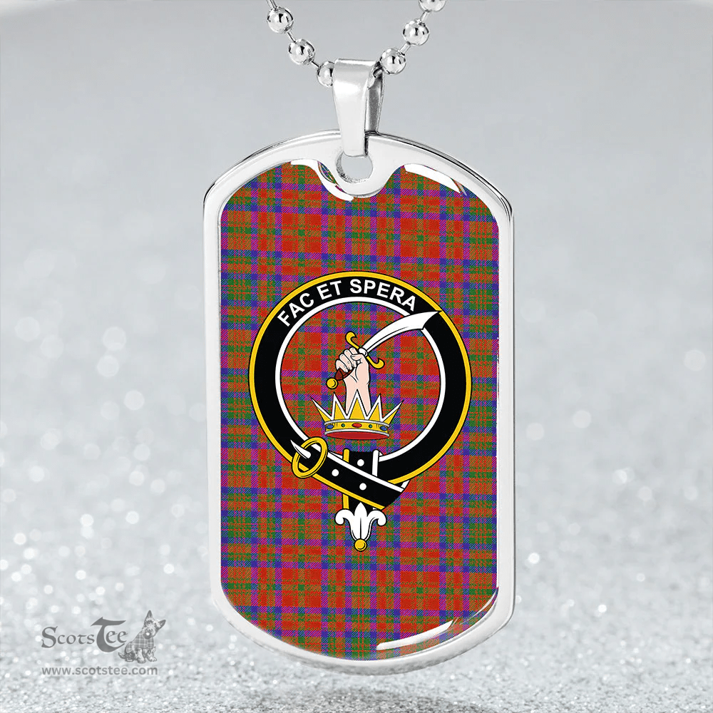 ScottishPlaid Matheson Ancient Clan Tartan Dog Tag Necklace - Crest Classic Scottish Plaid Tartan Plaid