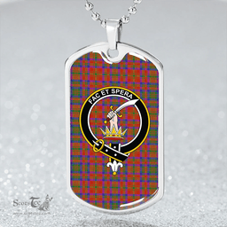 ScottishPlaid Matheson Ancient Clan Tartan Dog Tag Necklace - Crest Classic Scottish Plaid Tartan Plaid