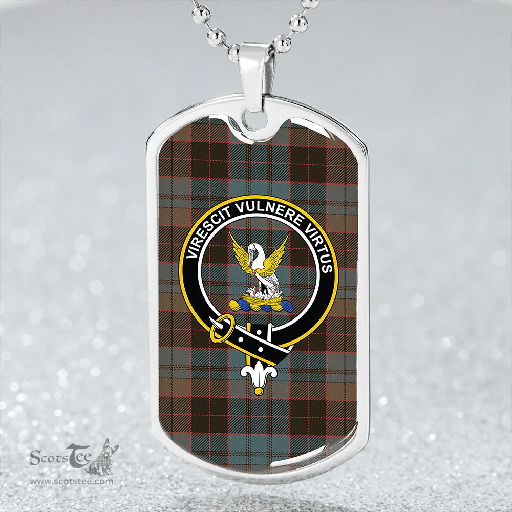 ScottishPlaid Stewart Old Weathered Clan Tartan Dog Tag Necklace - Crest Classic Scottish Plaid Tartan Plaid