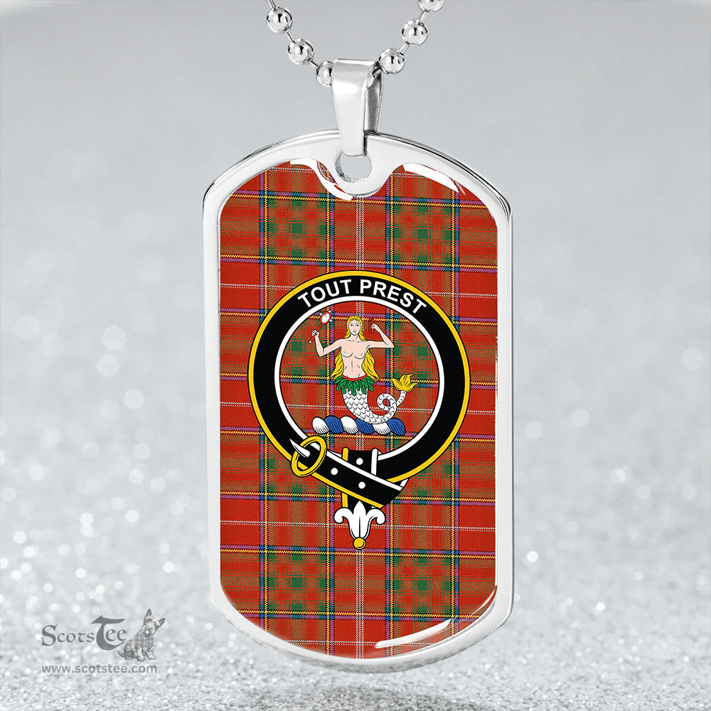 ScottishPlaid Murray Plaid Artifact Ancient Clan Tartan Dog Tag Necklace - Crest Classic Scottish Plaid Tartan Plaid