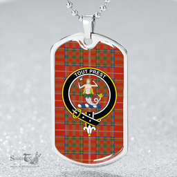 ScottishPlaid Murray Plaid Artifact Ancient Clan Tartan Dog Tag Necklace - Crest Classic Scottish Plaid Tartan Plaid