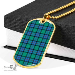 Scottish Flower of Scotland Clan Tartan Dog Tag Necklace - Classic Scottish Plaid Tartan Plaid