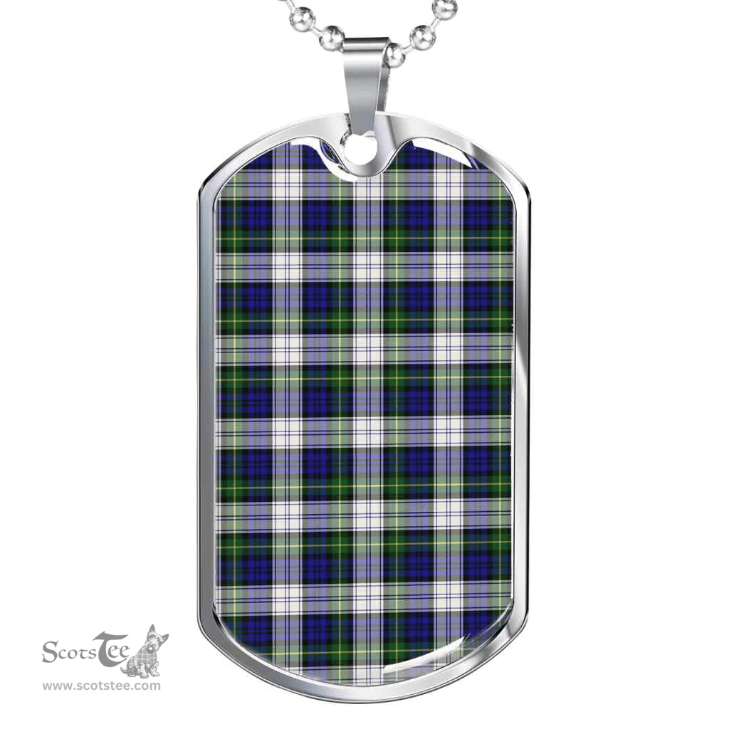 Scottish Gordon Dress Modern Clan Tartan Dog Tag Necklace - Classic Scottish Plaid Tartan Plaid