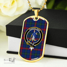 ScottishPlaid Montgomery Modern Clan Tartan Dog Tag Necklace - Crest Classic Scottish Plaid Tartan Plaid
