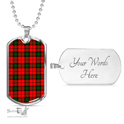 Scottish Kerr Modern Clan Tartan Dog Tag Necklace - Classic Scottish Plaid Tartan Plaid
