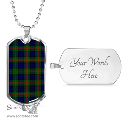 Scottish Dundas Modern 02 Clan Tartan Dog Tag Necklace - Classic Scottish Plaid Tartan Plaid