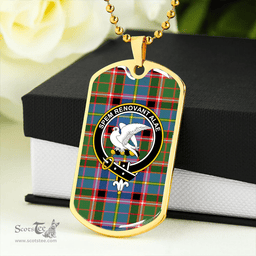 ScottishPlaid Norvel Clan Tartan Dog Tag Necklace - Crest Classic Scottish Plaid Tartan Plaid