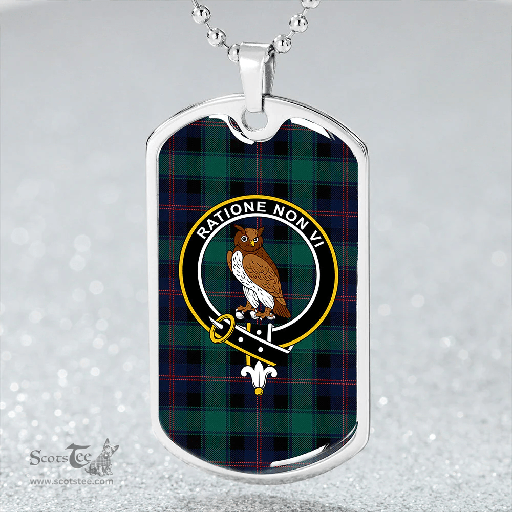 ScottishPlaid MacTaggart Modern Clan Tartan Dog Tag Necklace - Crest Classic Scottish Plaid Tartan Plaid