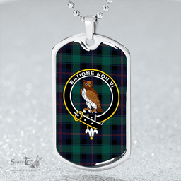 ScottishPlaid MacTaggart Modern Clan Tartan Dog Tag Necklace - Crest Classic Scottish Plaid Tartan Plaid