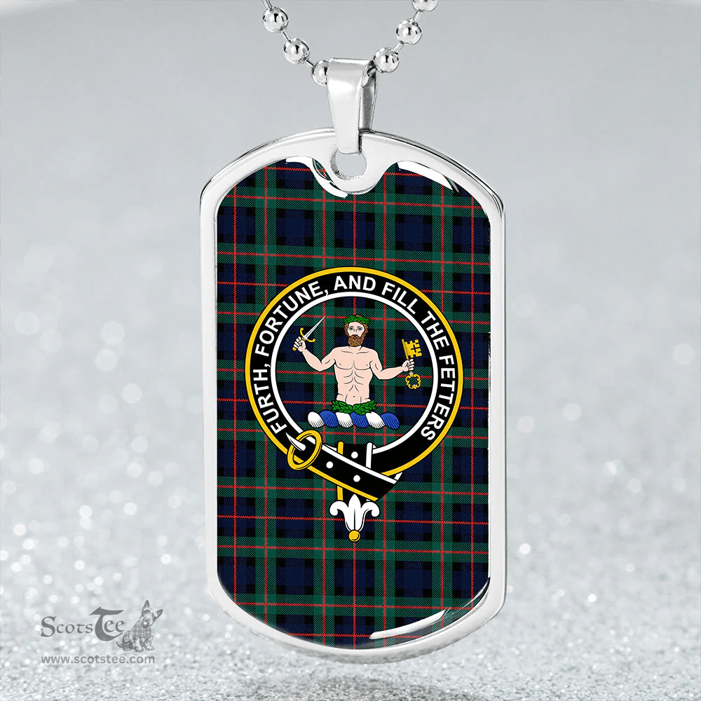 ScottishPlaid Murray of Atholl variation (Murray of Atholl; variation) Modern Clan Tartan Dog Tag Necklace - Crest Classic Scottish Plaid Tartan Plaid