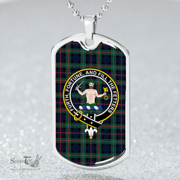 ScottishPlaid Murray of Atholl variation (Murray of Atholl; variation) Modern Clan Tartan Dog Tag Necklace - Crest Classic Scottish Plaid Tartan Plaid