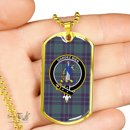 ScottishPlaid Montgomery (Vestiarium Scoticum) (Montgomery Blue Green) Weathered Clan Tartan Dog Tag Necklace - Crest Classic Scottish Plaid Tartan Plaid
