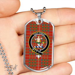 ScottishPlaid Murray Plaid Artifact Ancient Clan Tartan Dog Tag Necklace - Crest Classic Scottish Plaid Tartan Plaid