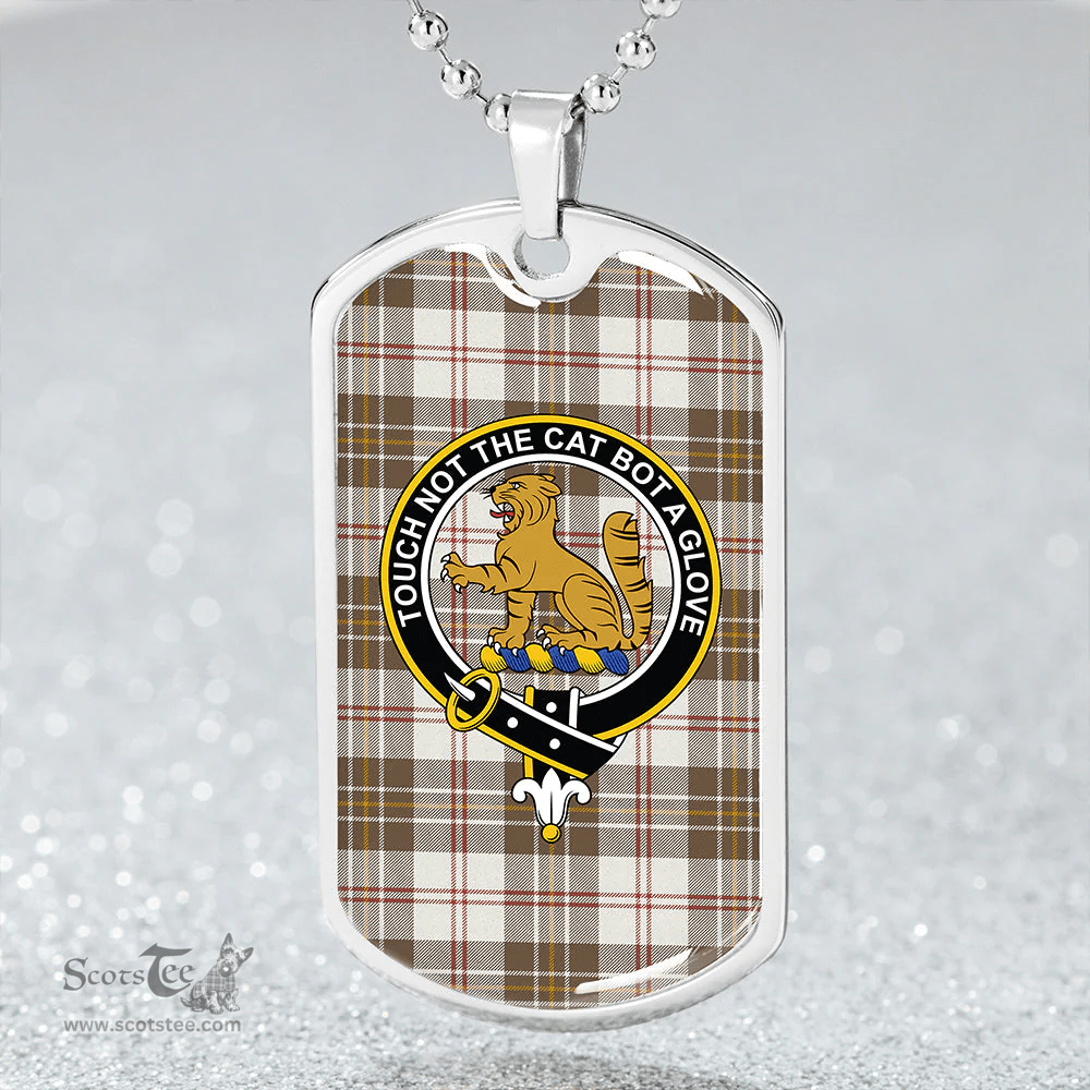 ScottishPlaid MacPherson Dress Blue Weathered Clan Tartan Dog Tag Necklace - Crest Classic Scottish Plaid Tartan Plaid