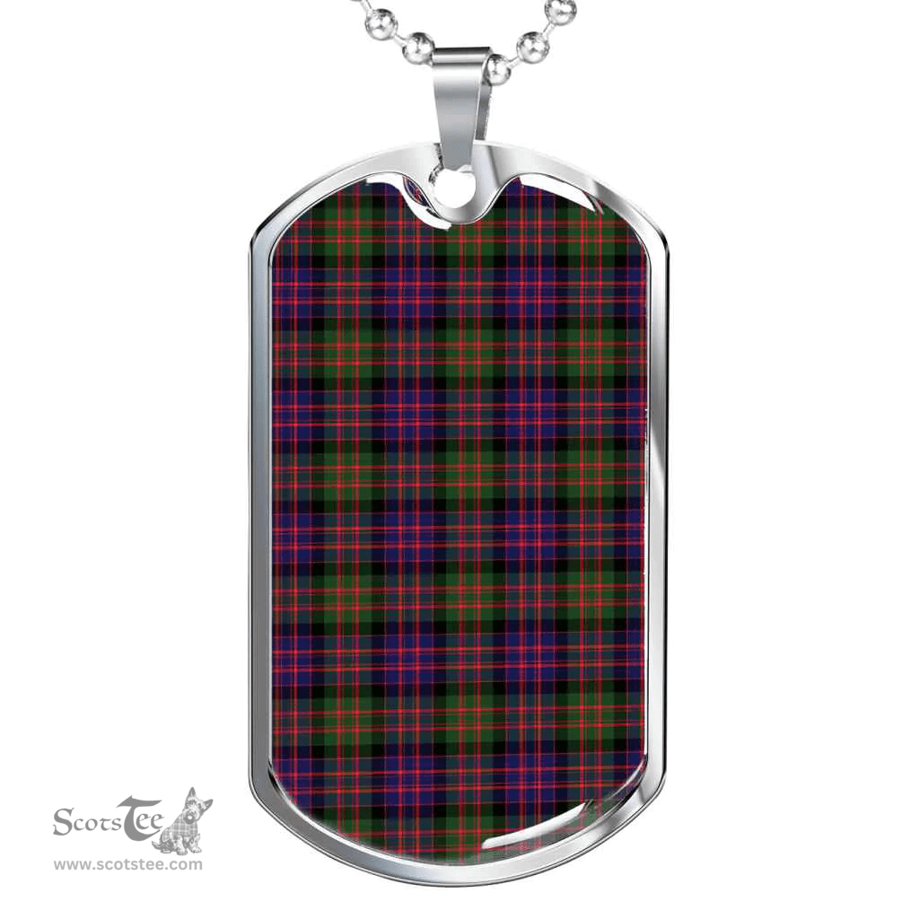 Scottish MacDonald Modern Clan Tartan Dog Tag Necklace - Classic Scottish Plaid Tartan Plaid