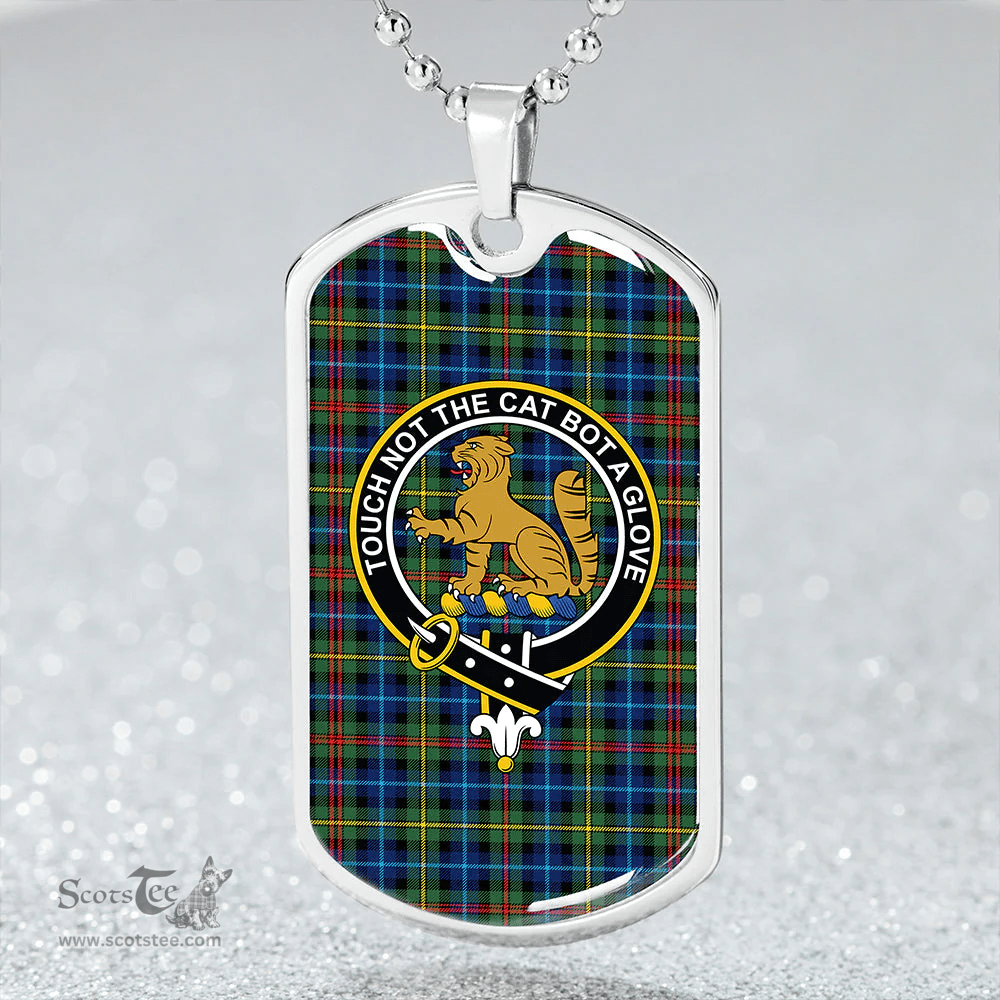 ScottishPlaid Smith (MacGowan Hunting) Modern Clan Tartan Dog Tag Necklace - Crest Classic Scottish Plaid Tartan Plaid