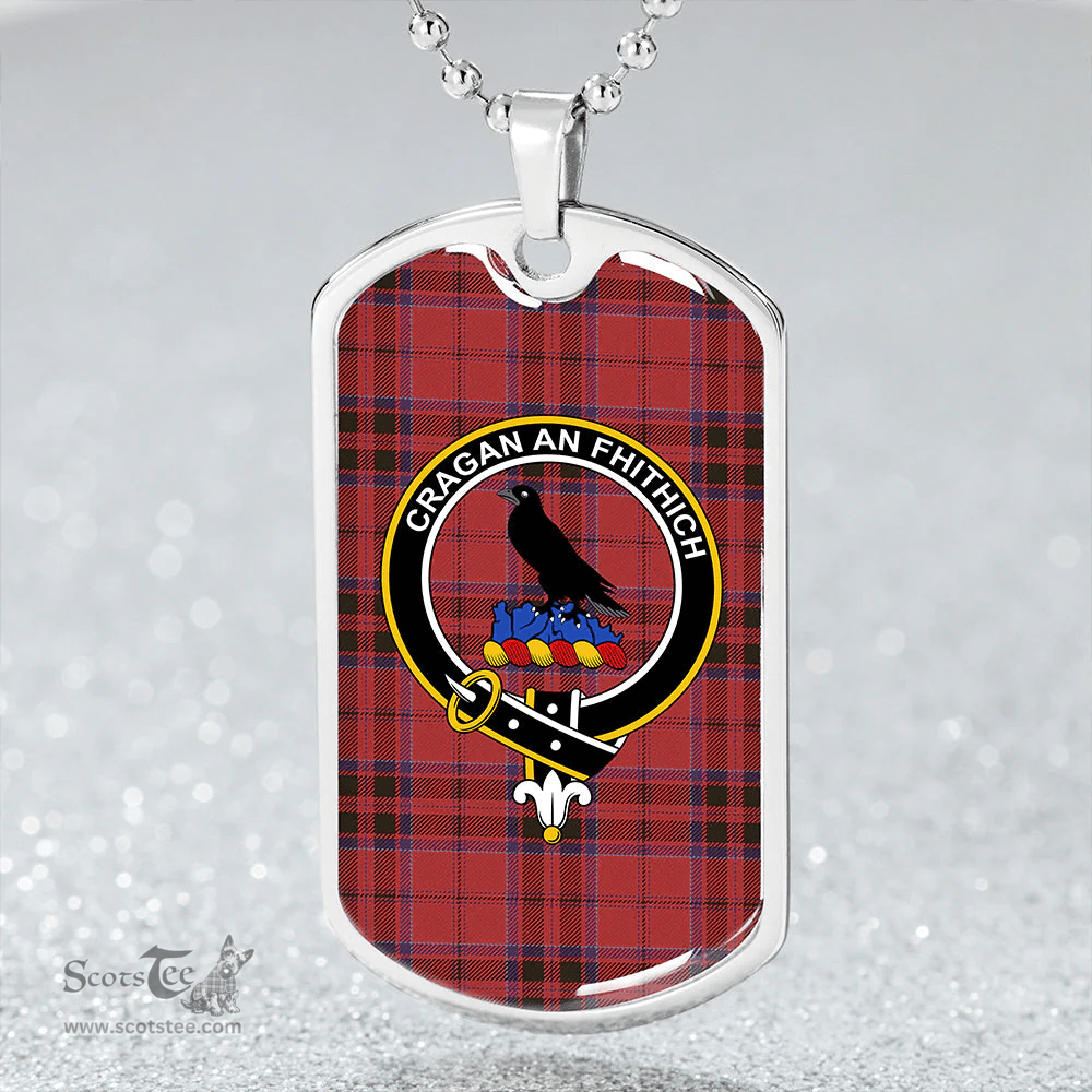 ScottishPlaid MacDonell of Keppoch Weathered Clan Tartan Dog Tag Necklace - Crest Classic Scottish Plaid Tartan Plaid