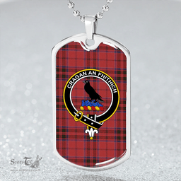 ScottishPlaid MacDonell of Keppoch Weathered Clan Tartan Dog Tag Necklace - Crest Classic Scottish Plaid Tartan Plaid