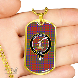 ScottishPlaid Matheson Ancient Clan Tartan Dog Tag Necklace - Crest Classic Scottish Plaid Tartan Plaid