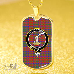 ScottishPlaid Matheson Ancient Clan Tartan Dog Tag Necklace - Crest Classic Scottish Plaid Tartan Plaid