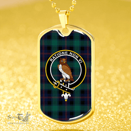 ScottishPlaid MacTaggart Modern Clan Tartan Dog Tag Necklace - Crest Classic Scottish Plaid Tartan Plaid