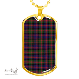Scottish MacDonald Modern Clan Tartan Dog Tag Necklace - Classic Scottish Plaid Tartan Plaid