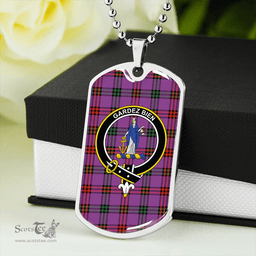 ScottishPlaid Montgomery Ancient Clan Tartan Dog Tag Necklace - Crest Classic Scottish Plaid Tartan Plaid
