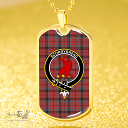 ScottishPlaid MacNicol #2 Clan Tartan Dog Tag Necklace - Crest Classic Scottish Plaid Tartan Plaid