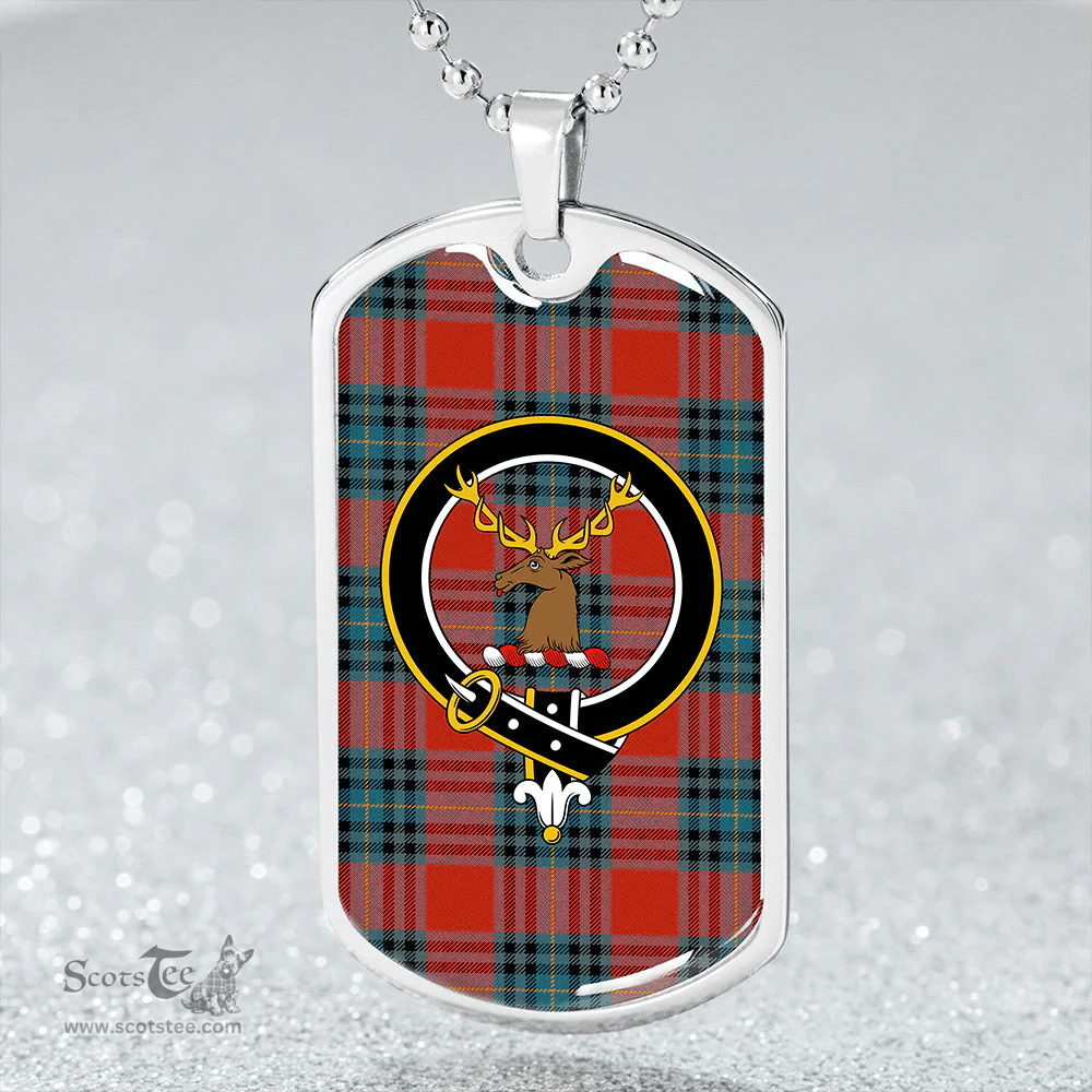 ScottishPlaid MacLeay Ancient Clan Tartan Dog Tag Necklace - Crest Classic Scottish Plaid Tartan Plaid