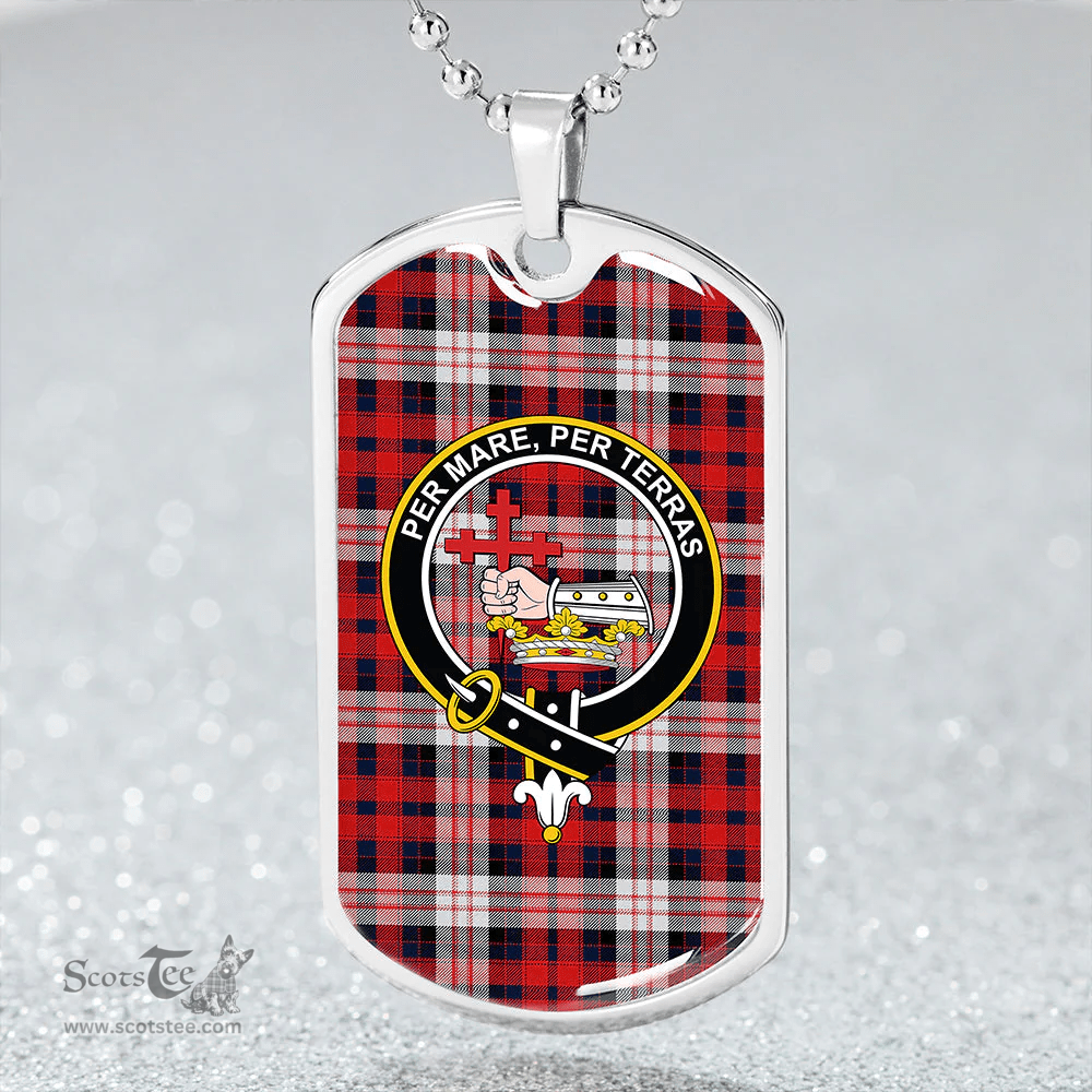 ScottishPlaid MacDonald Dress; Irish Modern Clan Tartan Dog Tag Necklace - Crest Classic Scottish Plaid Tartan Plaid