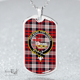 ScottishPlaid MacDonald Dress; Irish Modern Clan Tartan Dog Tag Necklace - Crest Classic Scottish Plaid Tartan Plaid