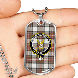 ScottishPlaid Stewart Dress Weathered Clan Tartan Dog Tag Necklace - Crest Classic Scottish Plaid Tartan Plaid
