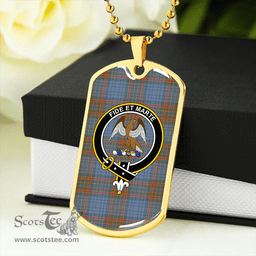ScottishPlaid Ralston UK Weathered Clan Tartan Dog Tag Necklace - Crest Classic Scottish Plaid Tartan Plaid