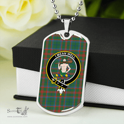 ScottishPlaid Shaw of Tordarroch Hunting Ancient Clan Tartan Dog Tag Necklace - Crest Classic Scottish Plaid Tartan Plaid