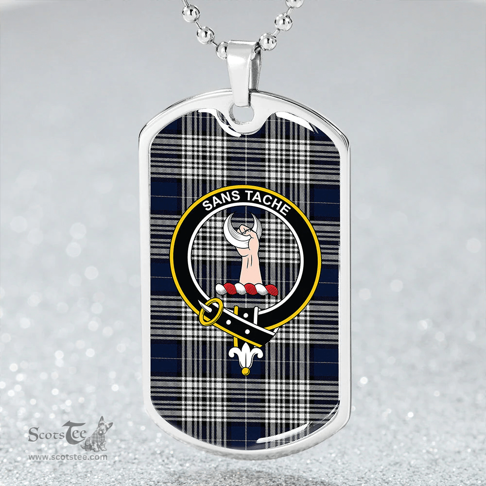 ScottishPlaid Napier Modern Clan Tartan Dog Tag Necklace - Crest Classic Scottish Plaid Tartan Plaid