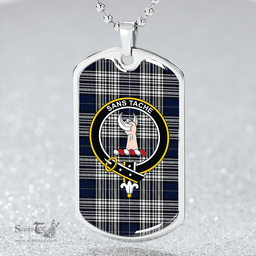 ScottishPlaid Napier Modern Clan Tartan Dog Tag Necklace - Crest Classic Scottish Plaid Tartan Plaid