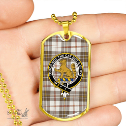 ScottishPlaid MacPherson Dress Blue Weathered Clan Tartan Dog Tag Necklace - Crest Classic Scottish Plaid Tartan Plaid