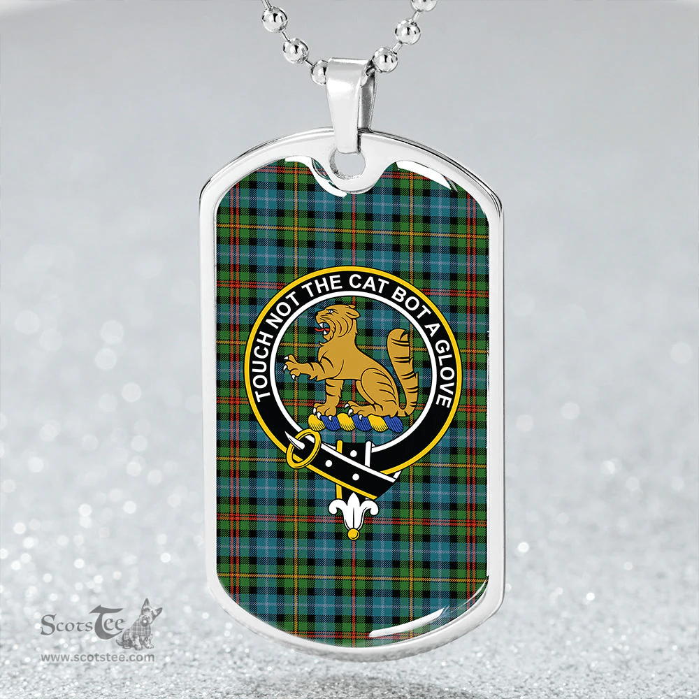 ScottishPlaid Smith (MacGowan Hunting) Ancient Clan Tartan Dog Tag Necklace - Crest Classic Scottish Plaid Tartan Plaid