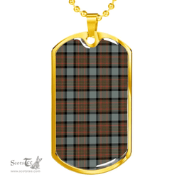 Scottish MacLaren Weathered Clan Tartan Dog Tag Necklace - Classic Scottish Plaid Tartan Plaid