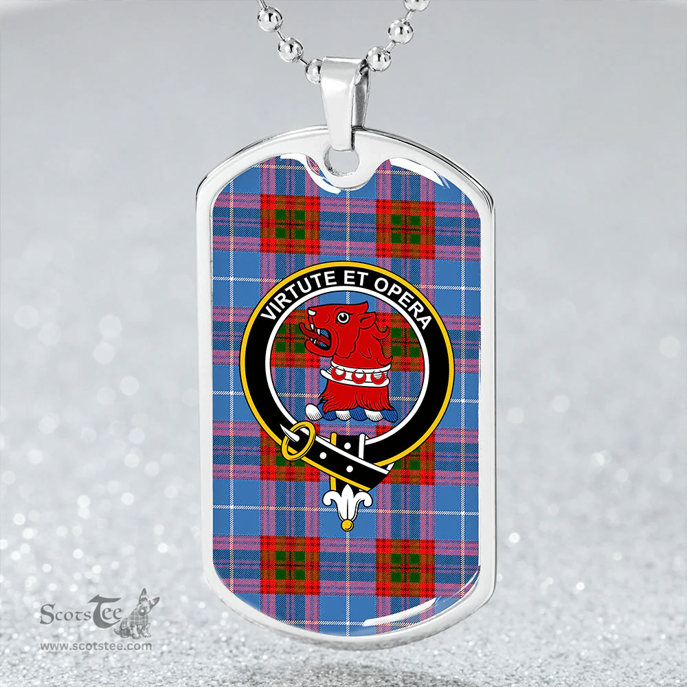 ScottishPlaid Pentland Clan Tartan Dog Tag Necklace - Crest Classic Scottish Plaid Tartan Plaid