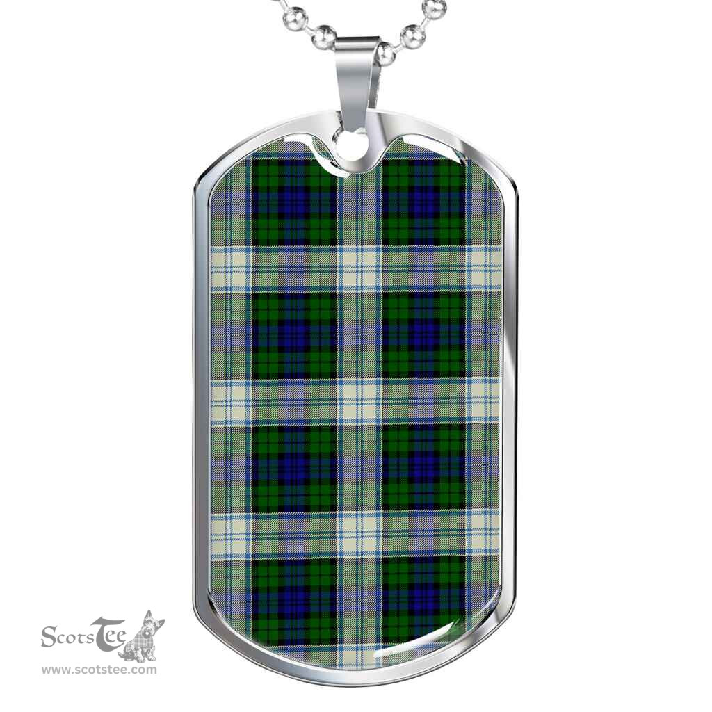 Scottish Blackwatch Dress Modern Clan Tartan Dog Tag Necklace - Classic Scottish Plaid Tartan Plaid