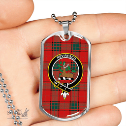 ScottishPlaid Maxwell Modern Clan Tartan Dog Tag Necklace - Crest Classic Scottish Plaid Tartan Plaid