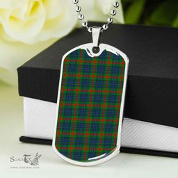 Scottish Aiton Clan Tartan Dog Tag Necklace - Classic Scottish Plaid Tartan Plaid