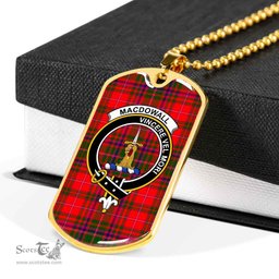 Scottish MacDowall (of Garthland) Clan Tartan Dog Tag Necklace - Crest Classic Scottish Plaid Tartan Plaid