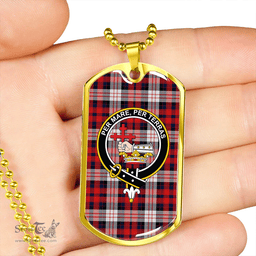 ScottishPlaid MacDonald Dress; Irish Modern Clan Tartan Dog Tag Necklace - Crest Classic Scottish Plaid Tartan Plaid