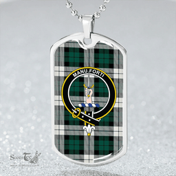 ScottishPlaid MacKay Dress Modern Clan Tartan Dog Tag Necklace - Crest Classic Scottish Plaid Tartan Plaid