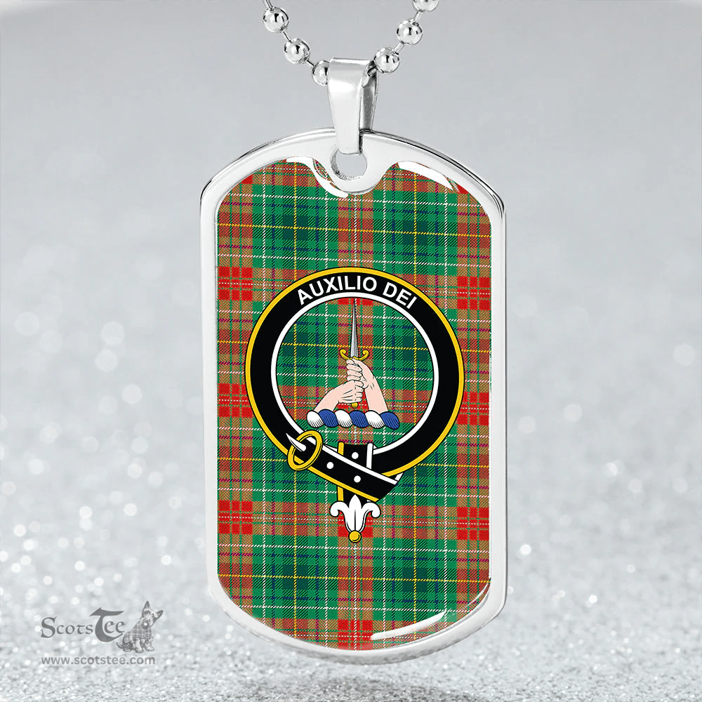 ScottishPlaid Muirhead #2 Modern Clan Tartan Dog Tag Necklace - Crest Classic Scottish Plaid Tartan Plaid