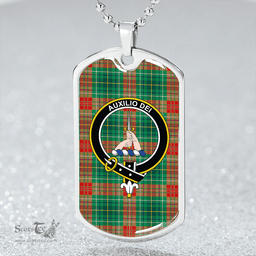 ScottishPlaid Muirhead #2 Modern Clan Tartan Dog Tag Necklace - Crest Classic Scottish Plaid Tartan Plaid
